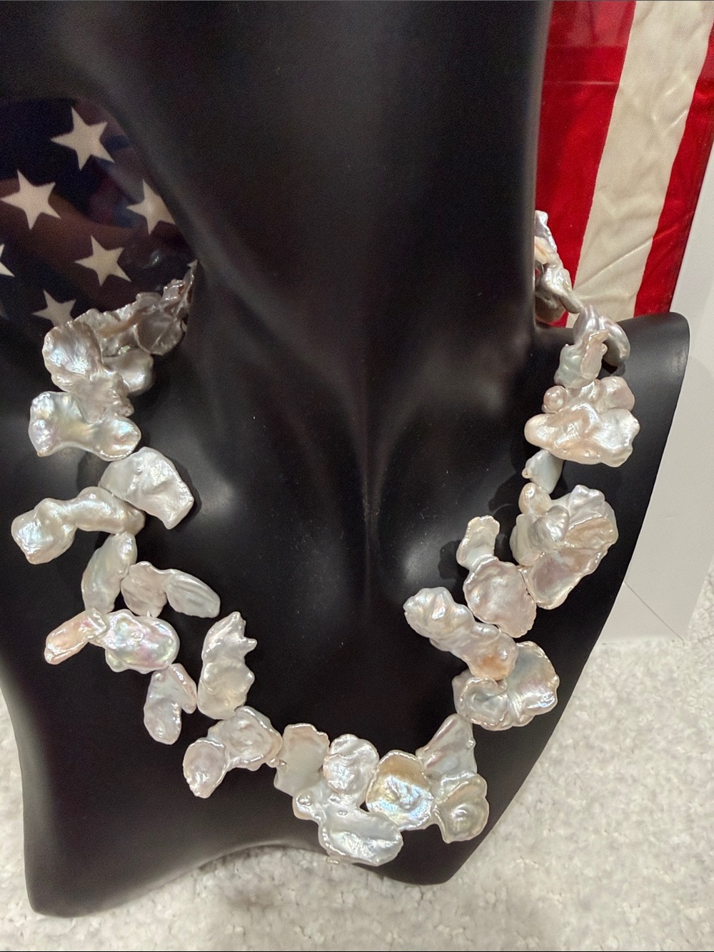Freshwater Baroque Pearl Necklace - Iridescent White